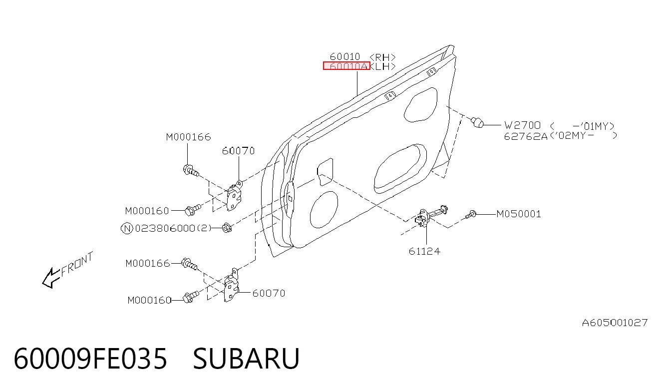 Купити Двері передні ліві Subaru Impreza II GD