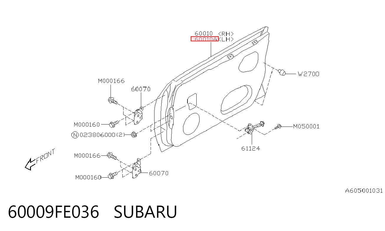  Двері передні ліві Subaru Impreza 2