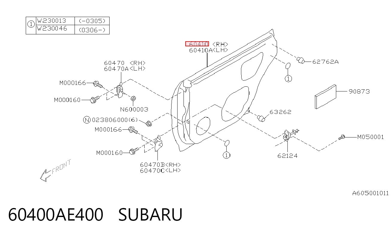 Двері пасажирські задні праві на Subaru Legacy III BE, BH