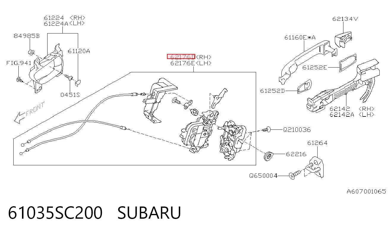 61035SC200 Subaru Замок задніх дверей, правих
