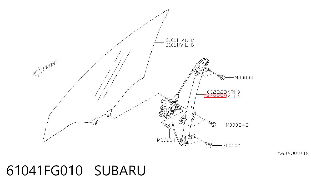 61041FG010 Subaru Підйомник механічний вітрового скла