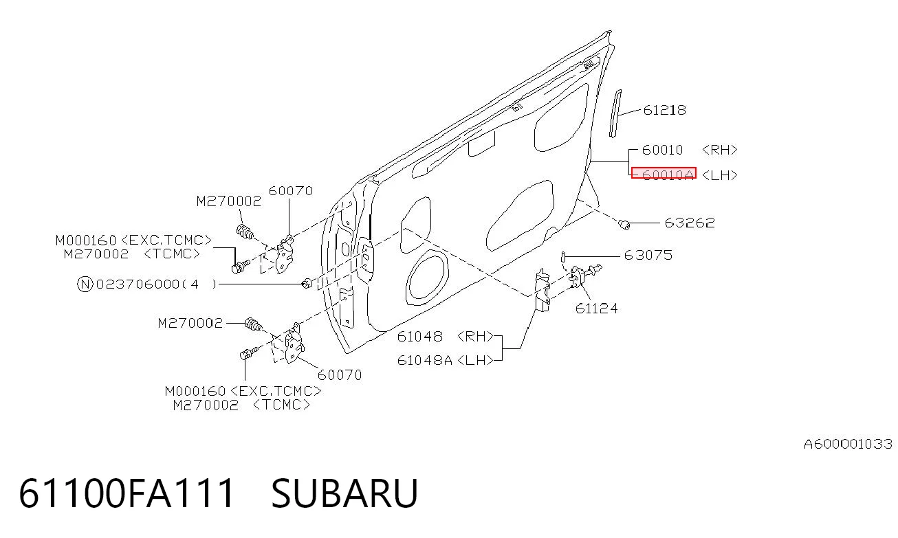 Двері передні, ліві Subaru Impreza I седан (GC) (1992 - 2000) ціна, від 38.01 USD