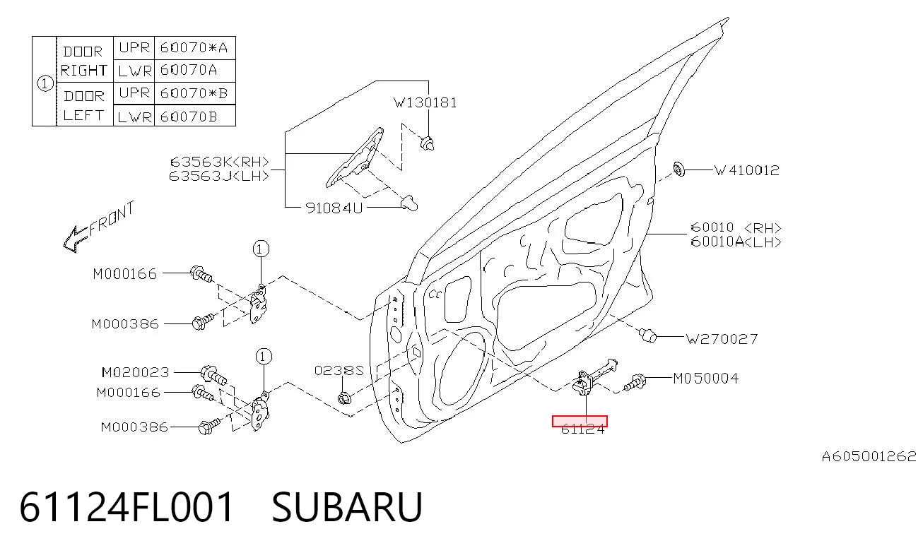 61124FL001 Subaru 