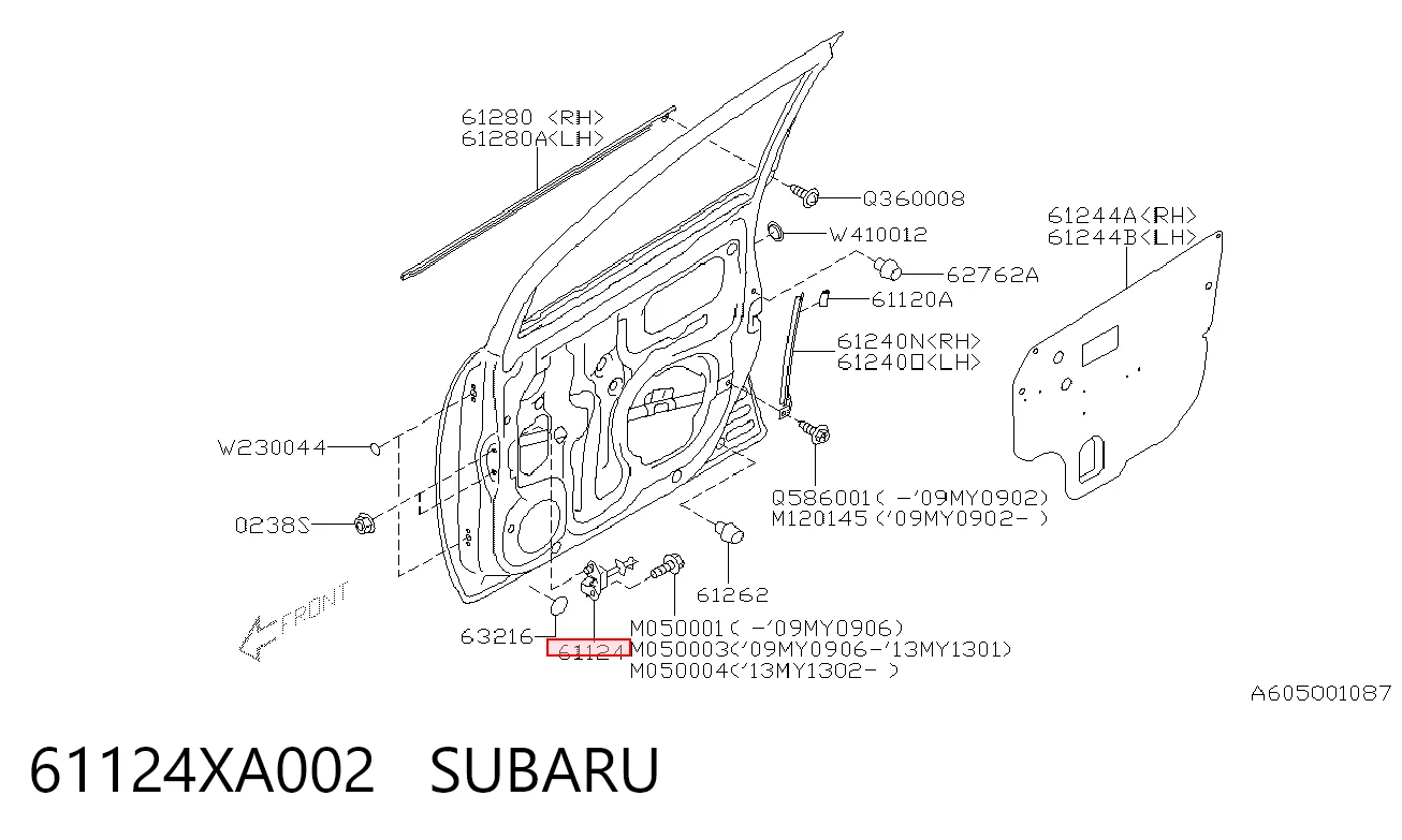 61124XA002 Subaru 