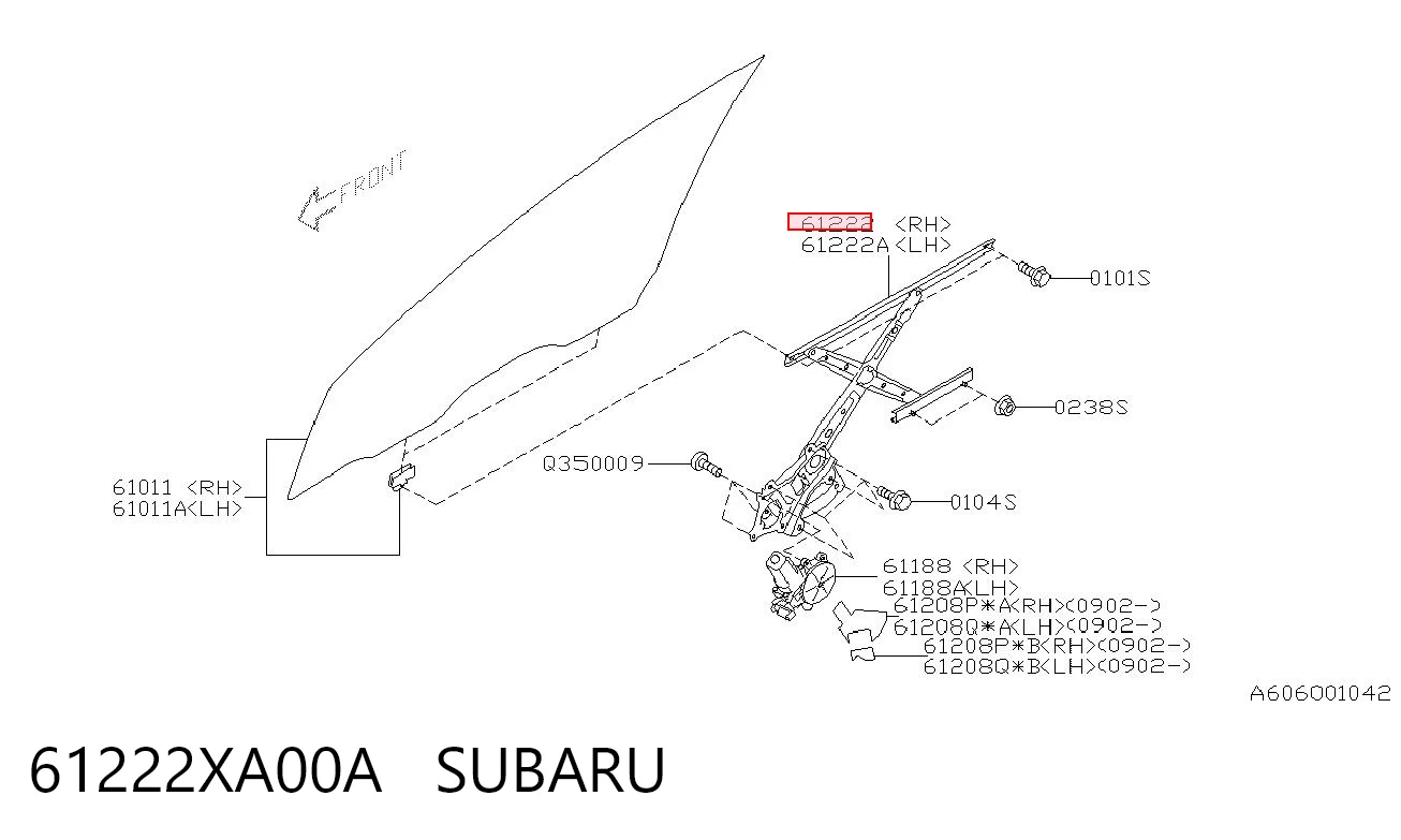 Купити Механізм склопідіймача двері передньої, правої Subaru Tribeca  