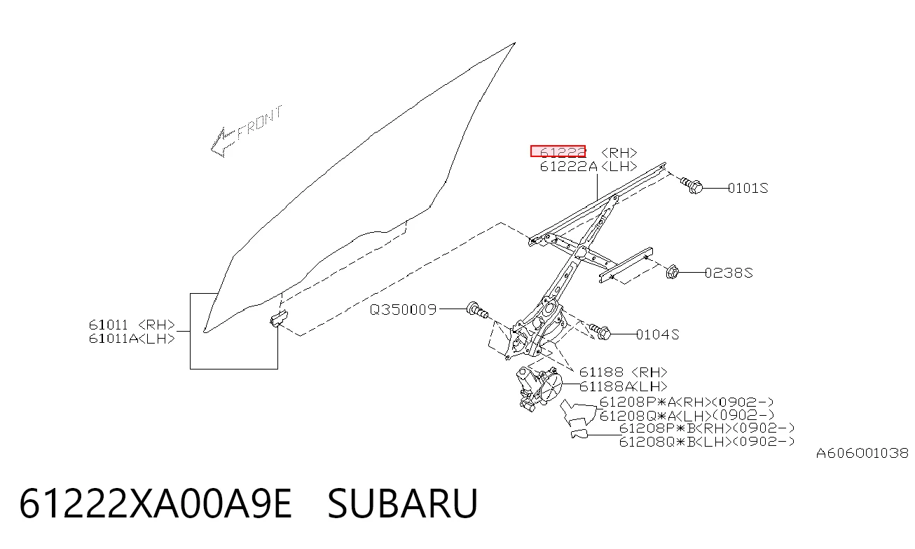 Склопідйомник (механізм переміщення скла) на Subaru Tribeca  