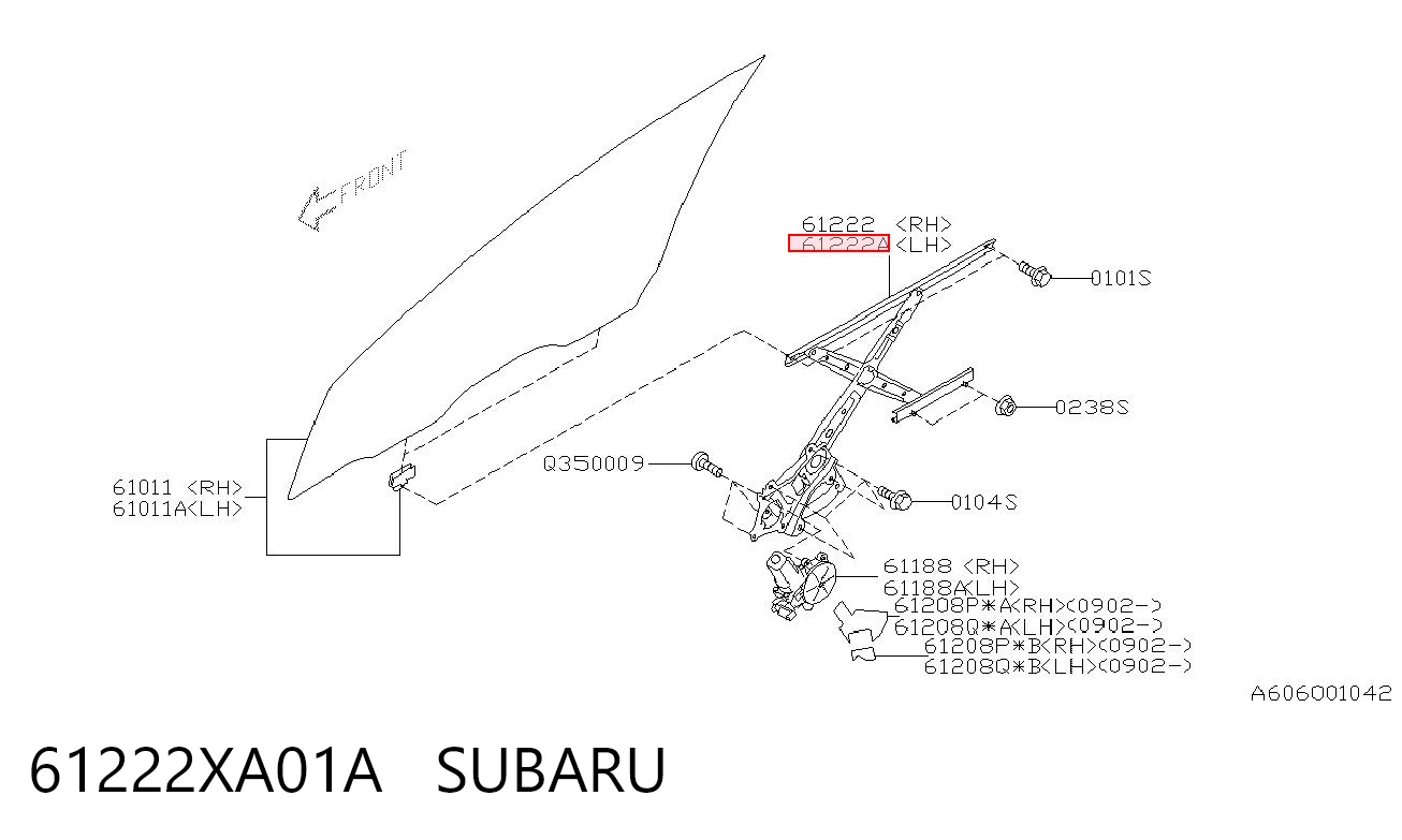Купити Склопідйомник передньої лівої двері Subaru Tribeca  