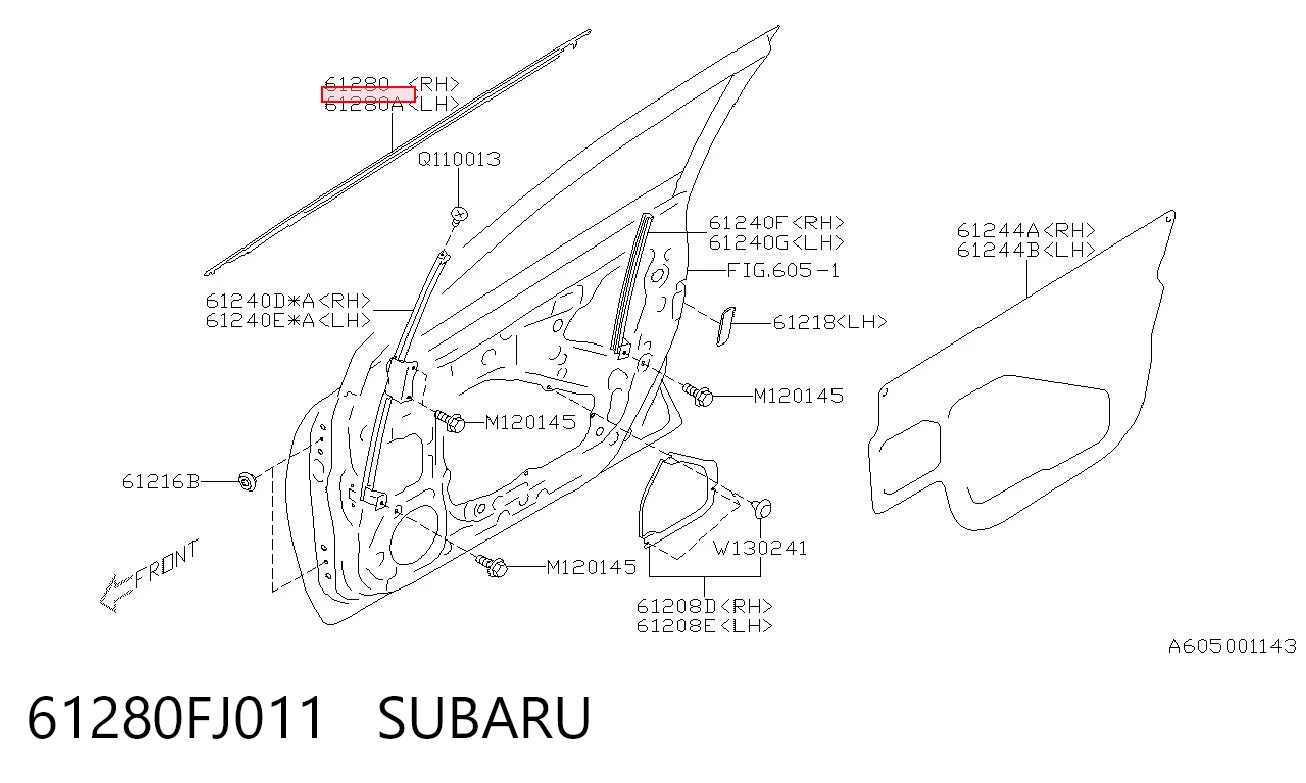 61280FJ011 Subaru 