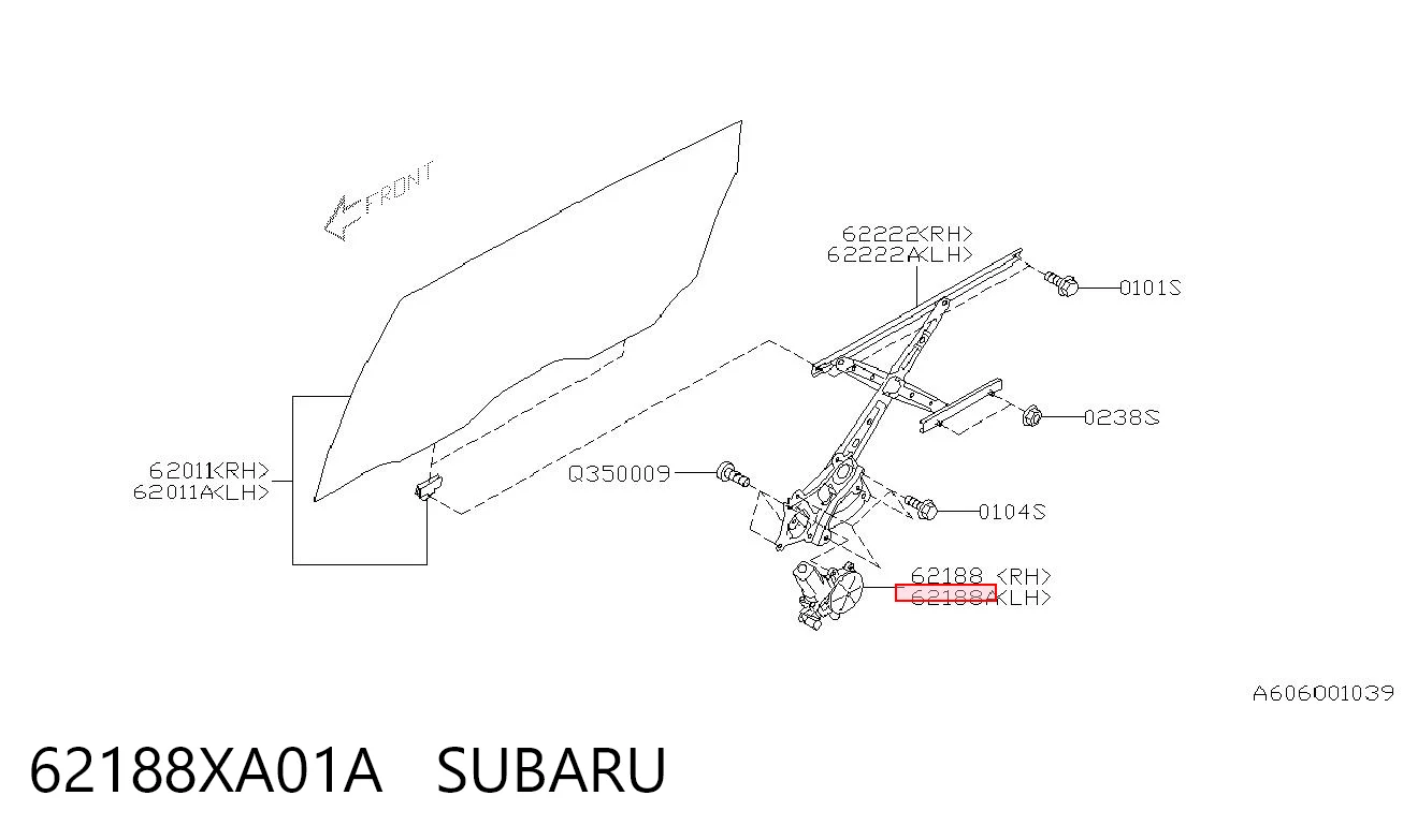 62188XA01A Subaru Привід ліфта задній