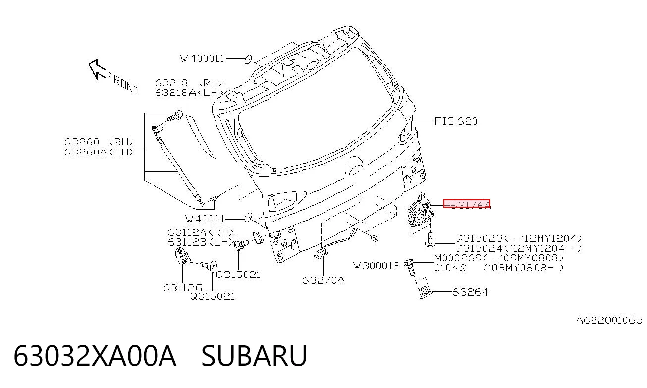 Замок п'ятих дверей на Subaru Tribeca  