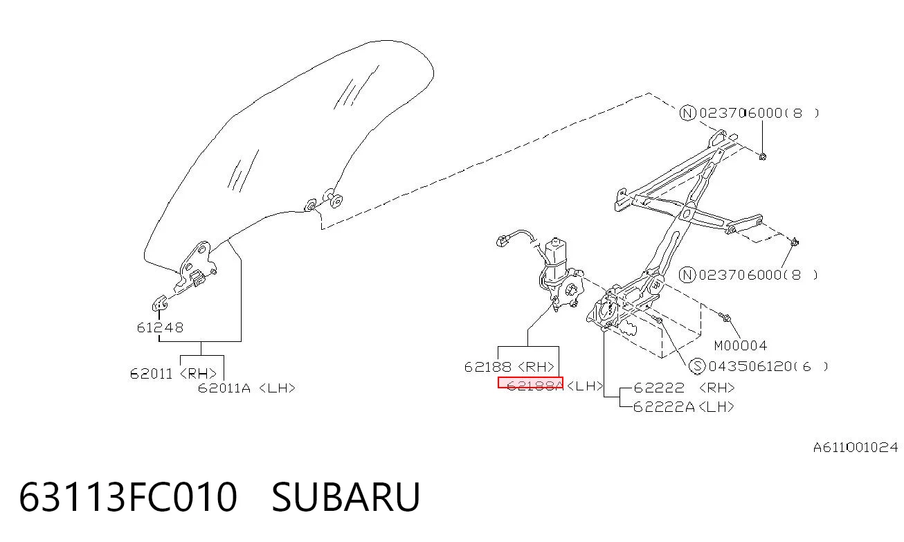 63113FC010 Subaru Привід ліфта задній
