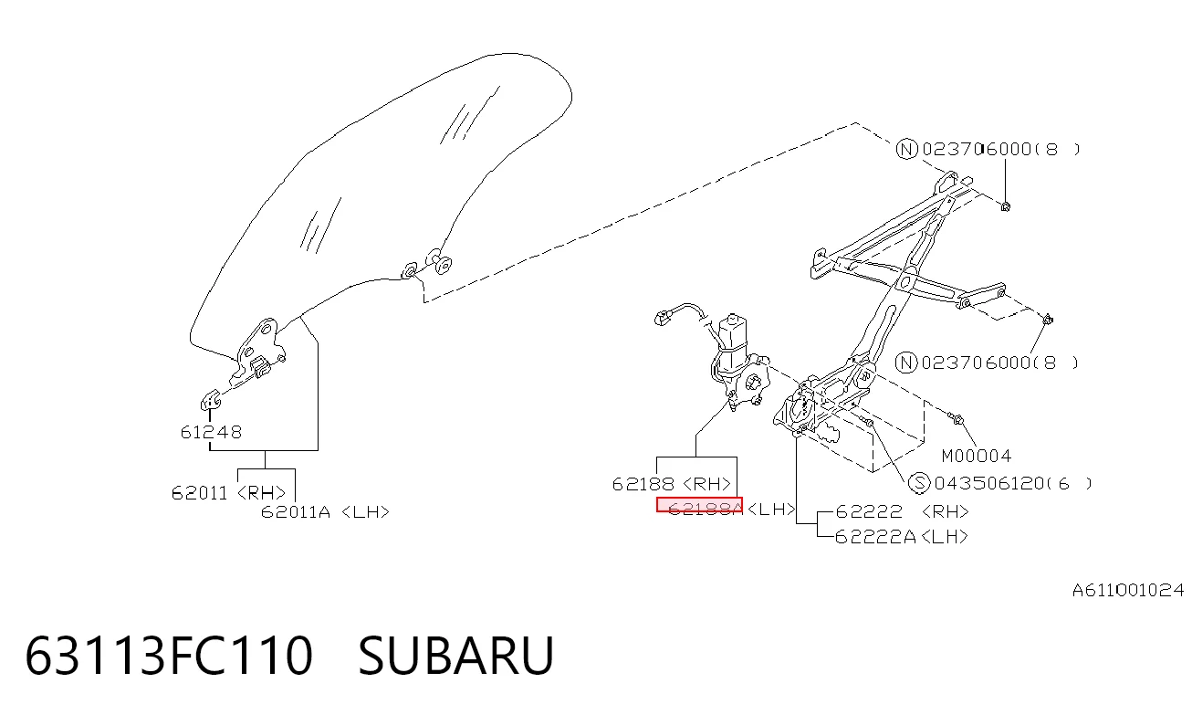 63113FC110 Subaru Привід ліфта задній
