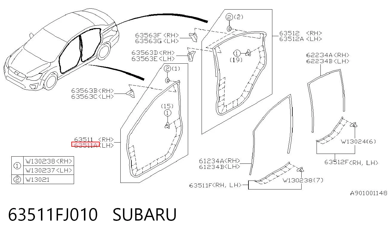 63511FJ010 Subaru 