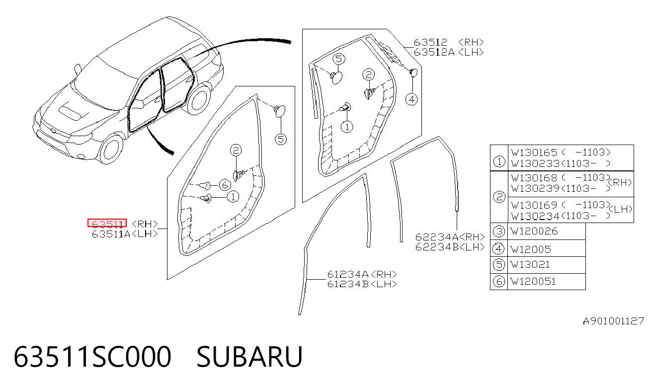 63511SC000 Subaru 