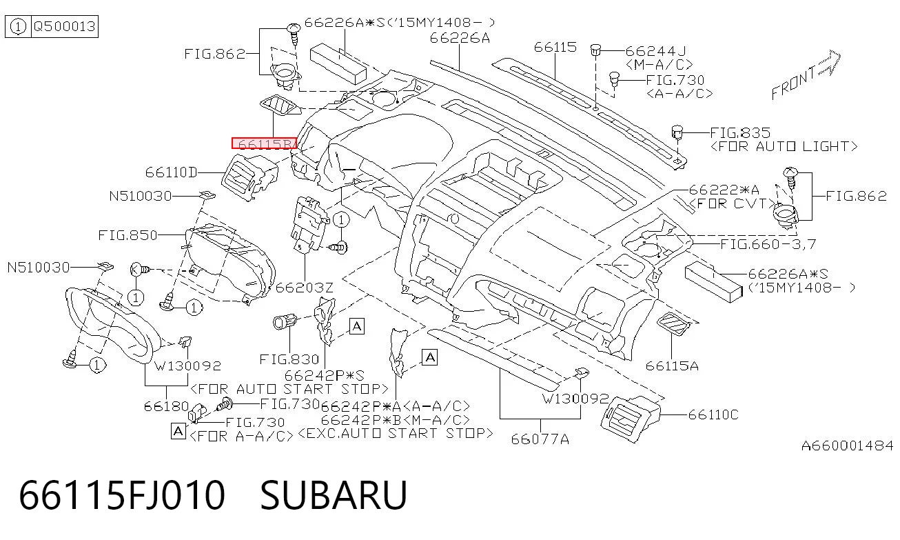 66115FJ010 Subaru 