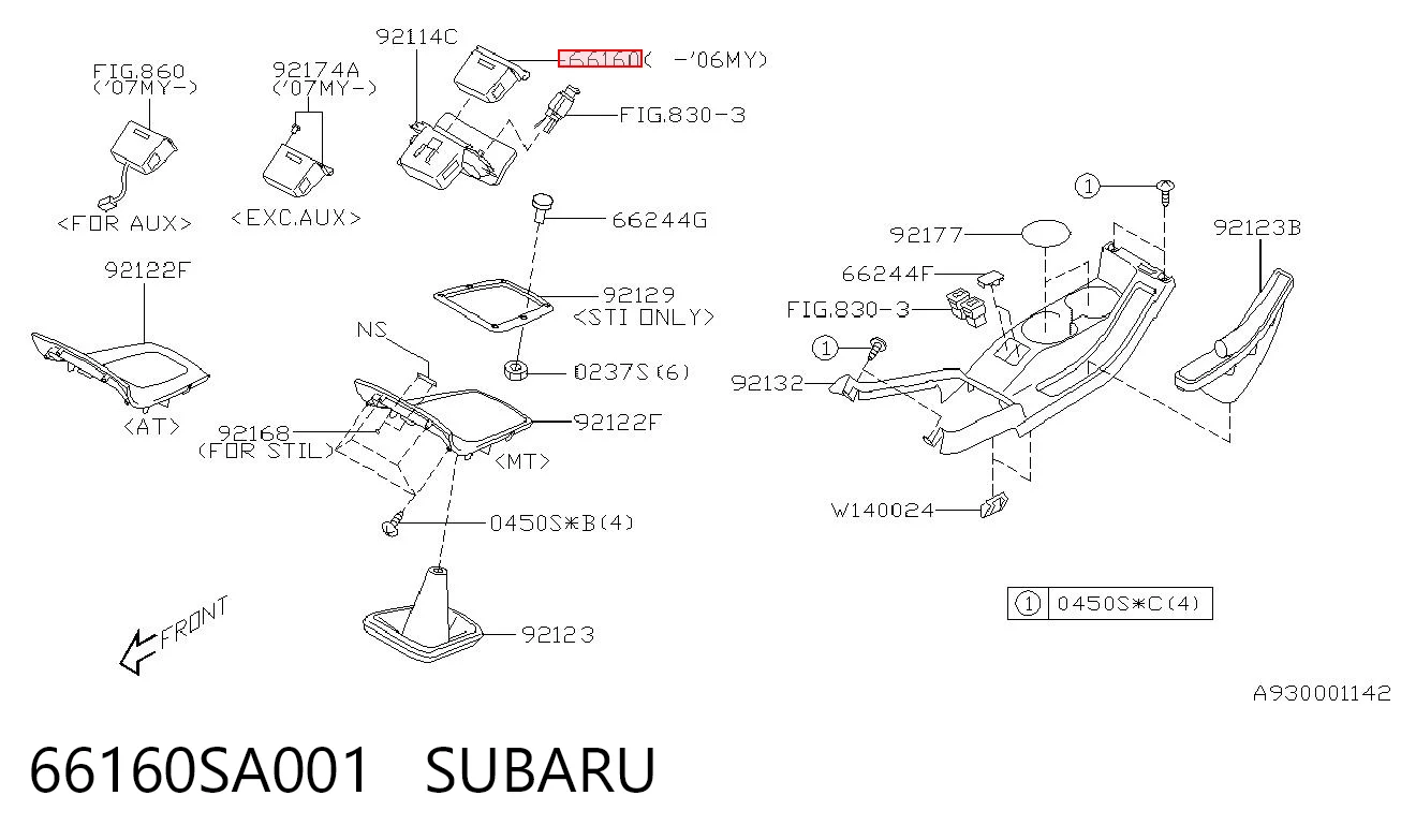 66160SA001 Subaru 