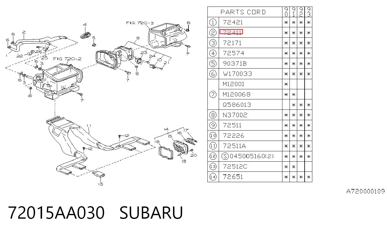 72015AA030 Subaru 