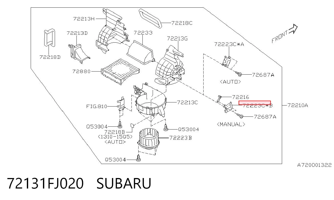 72131FJ020 Subaru 