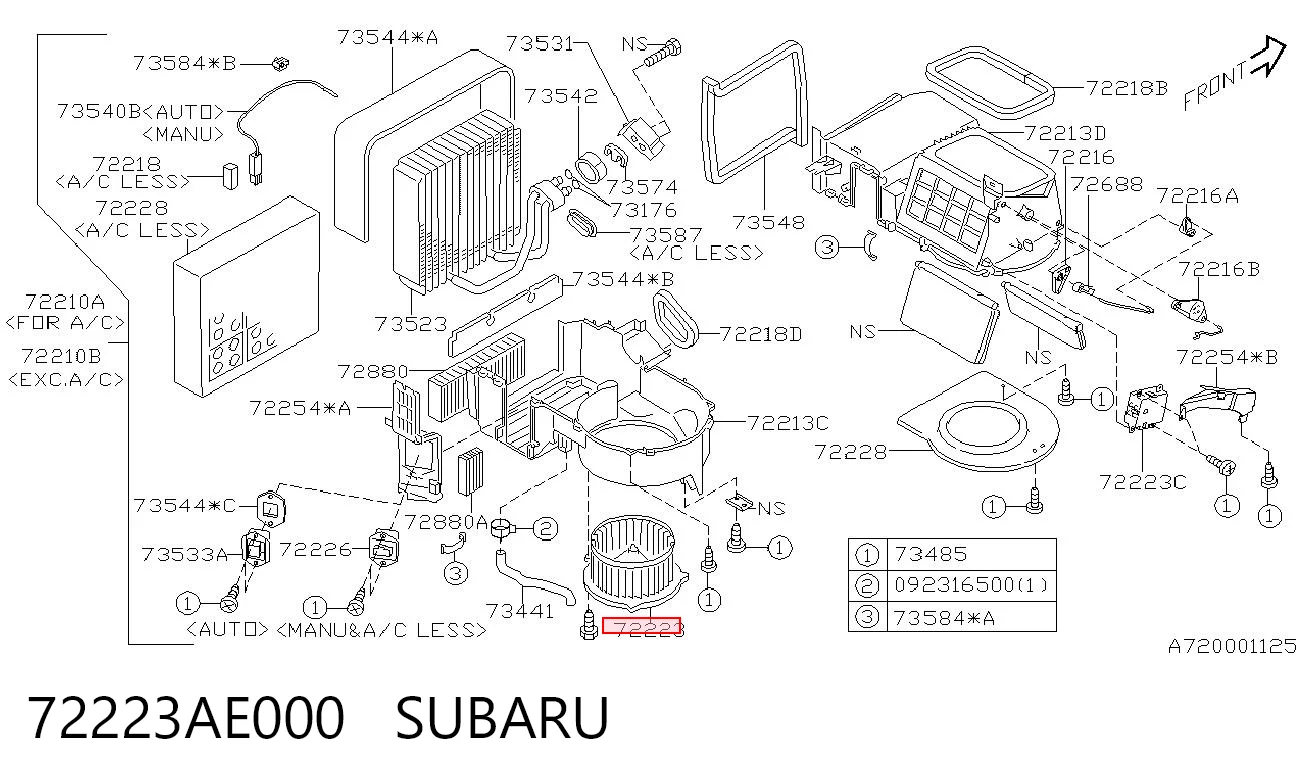72223AE000 Subaru Електромотор пічки