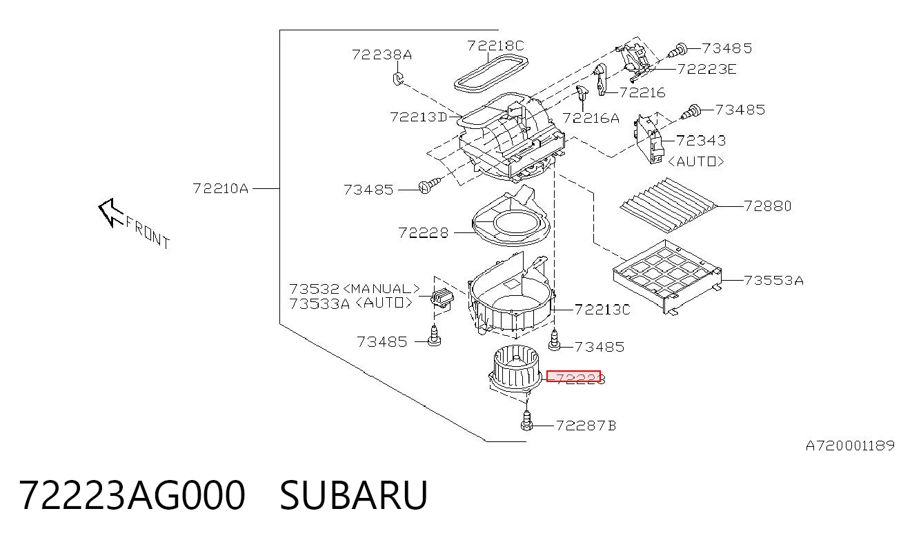 72223AG000 Subaru Електромотор пічки
