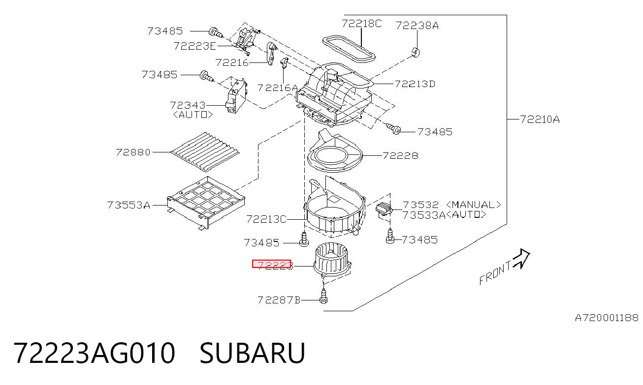 72223AG010 Subaru Електромотор пічки