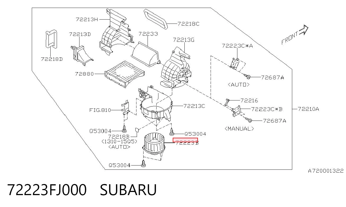 72223FJ000 Subaru Електромотор пічки