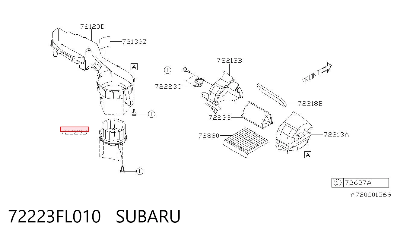 72223FL010 Subaru Електромотор пічки