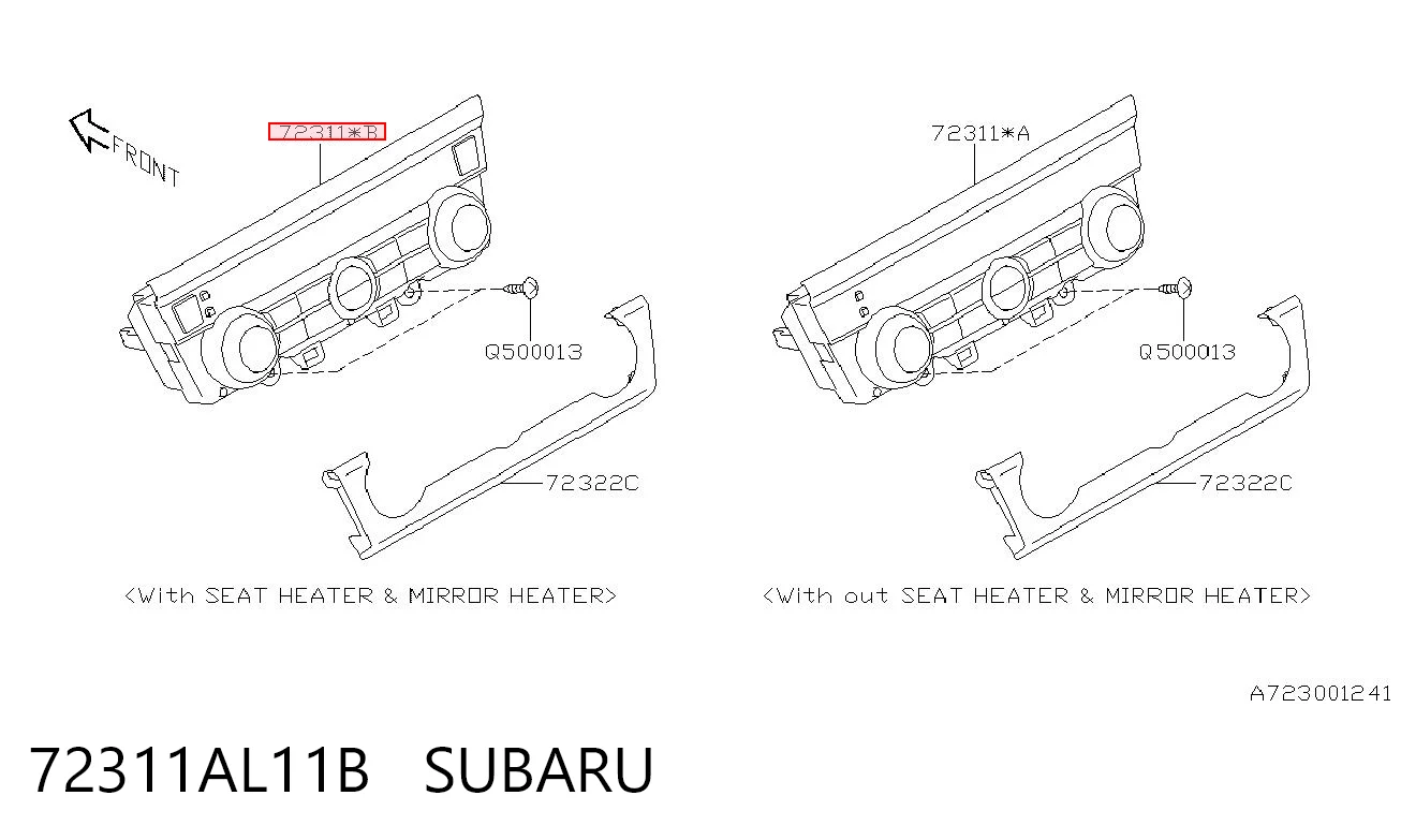 72311AL11B Subaru Механізм управління кондиціонером