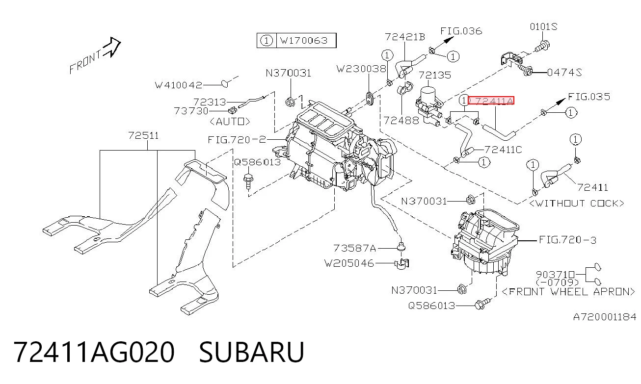 72411AG020 Subaru 