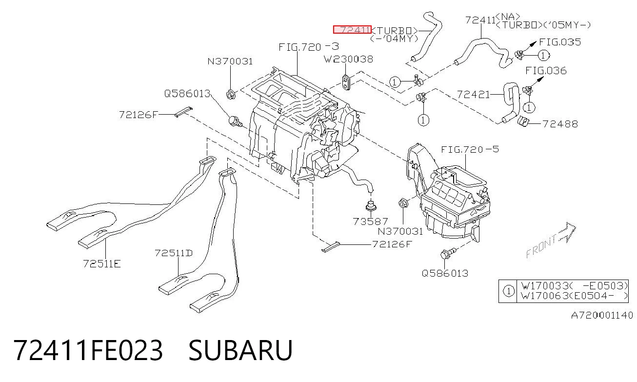 72411FE023 Subaru 