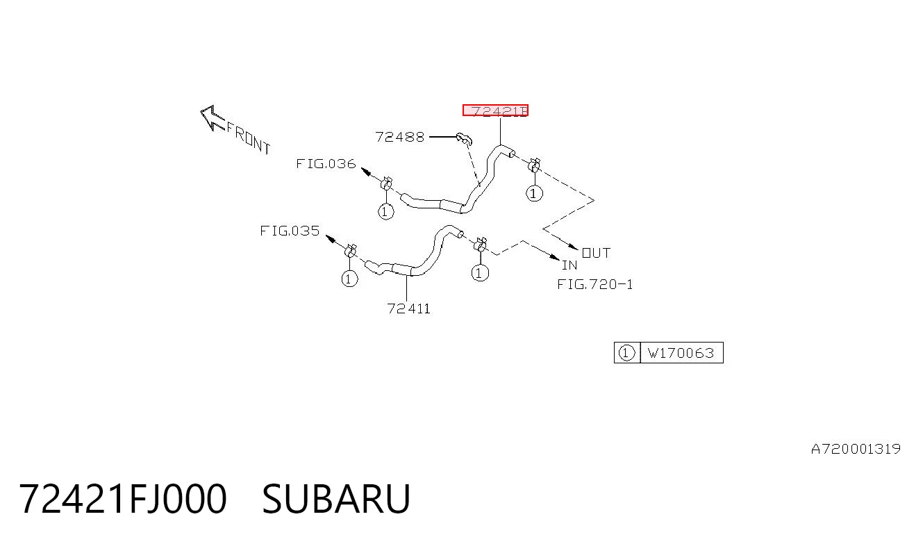 72421FJ000 Subaru 