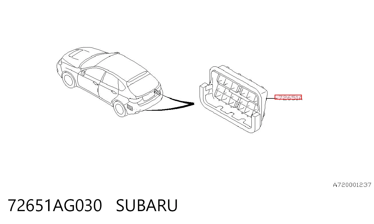 72651AG030 Subaru Решітка вентиляційна задня