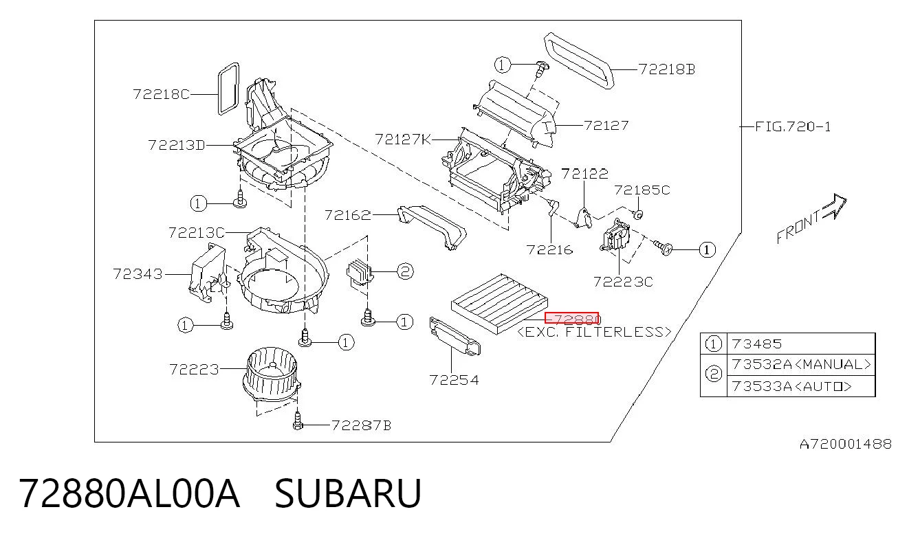 72880AL00A Subaru Внутрішньосалонний фільтр