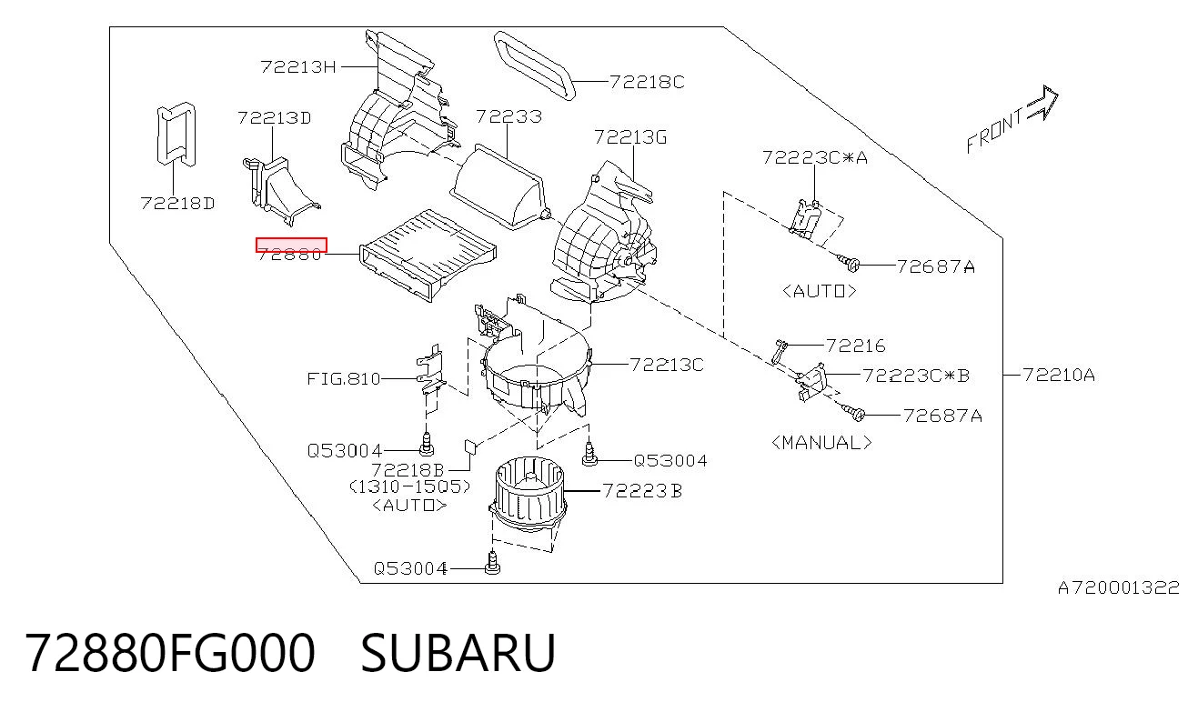 72880FG000 Subaru Внутрішньосалонний фільтр
