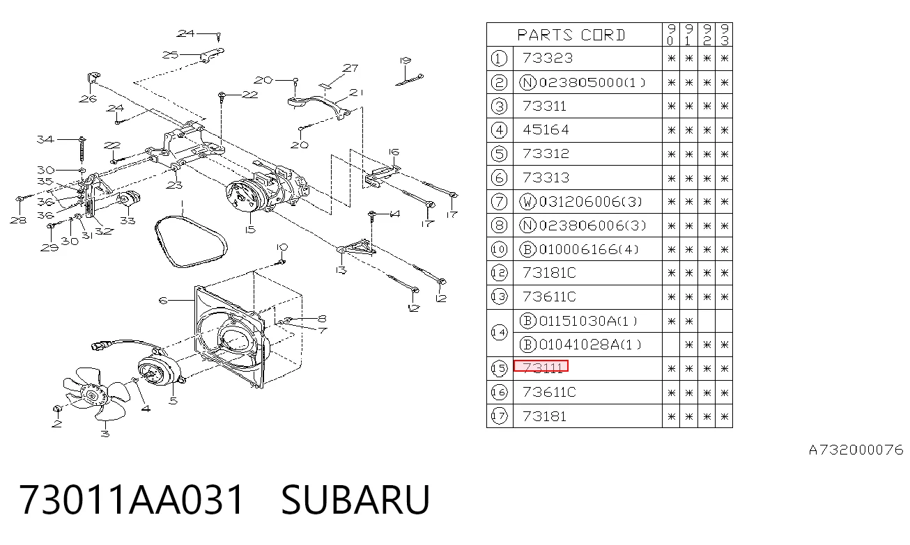 Компресор холодоагенту на Subaru Legacy I BC