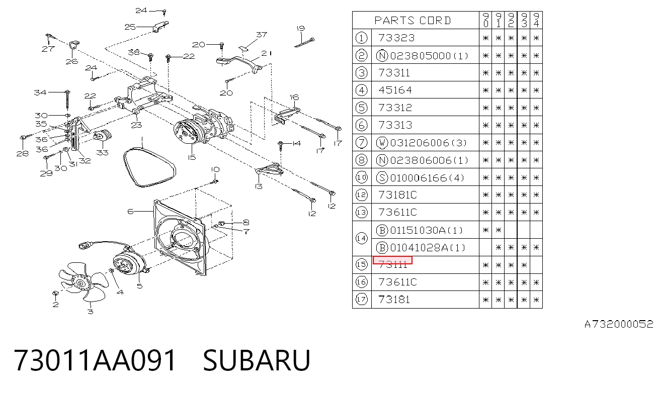 Купити Компресор кондиціонера Subaru Legacy I BC