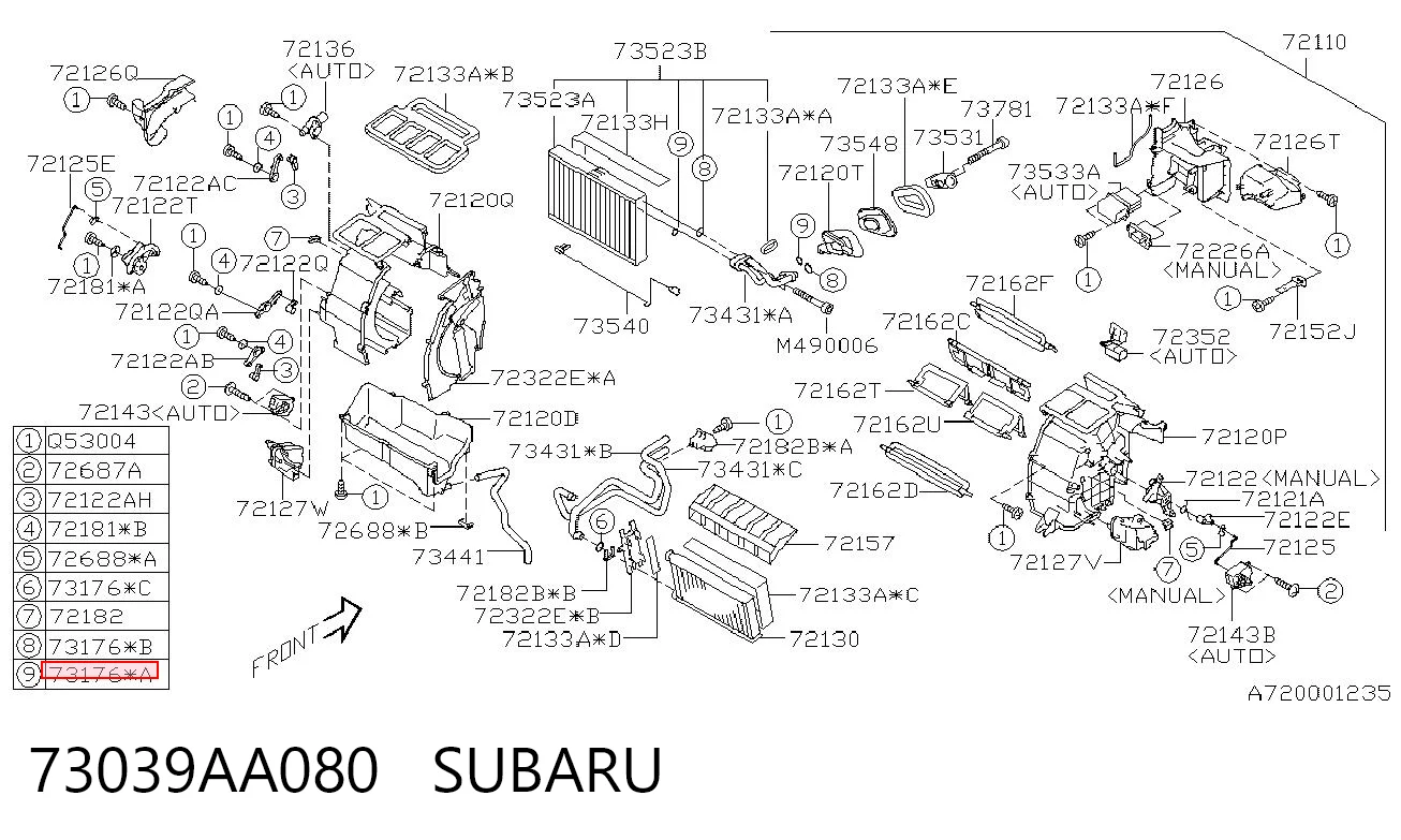 73039AA080 Subaru Кільце ущільнювальне трубки кондиціонера