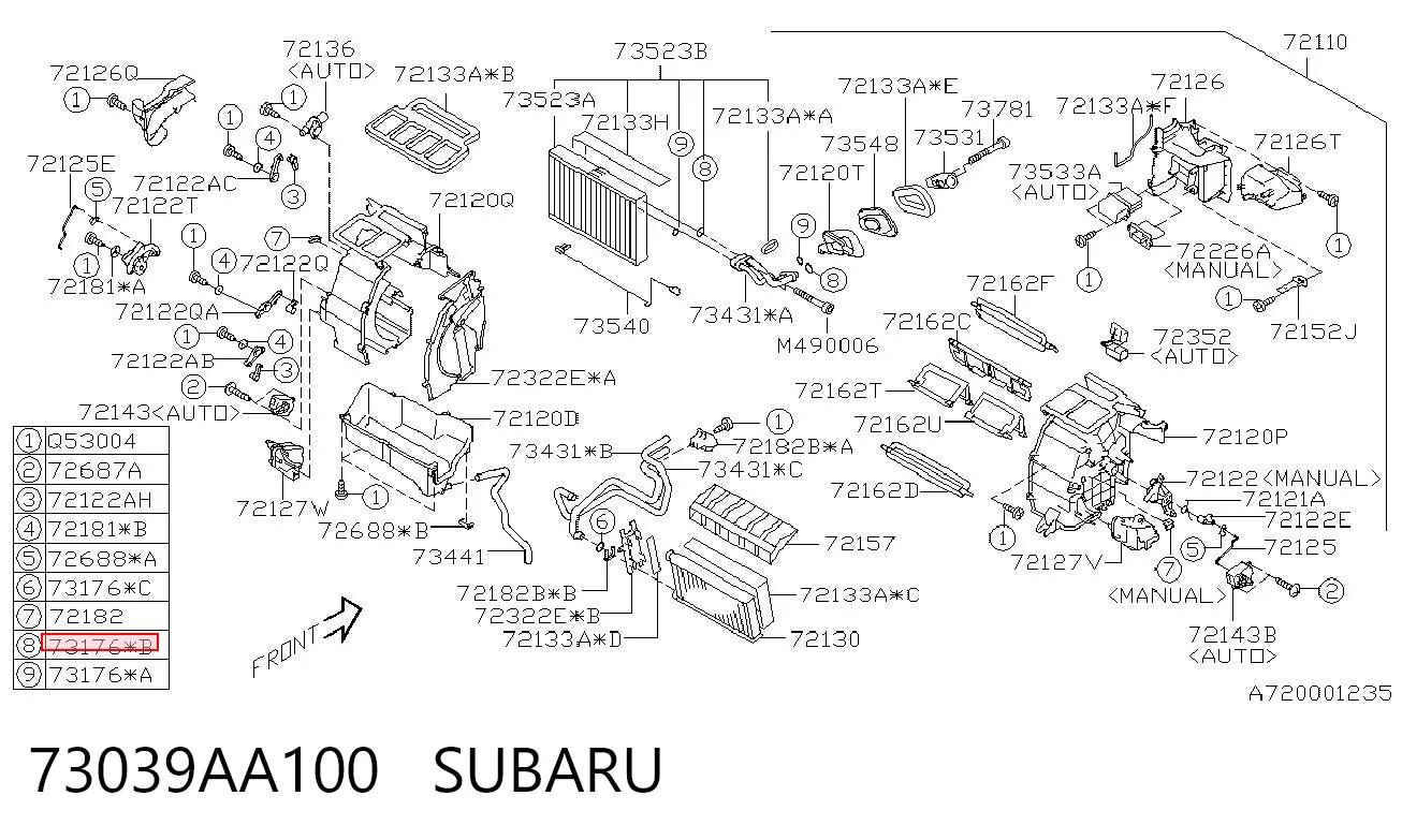 73039AA100 Subaru Кільце ущільнювальне трубки кондиціонера