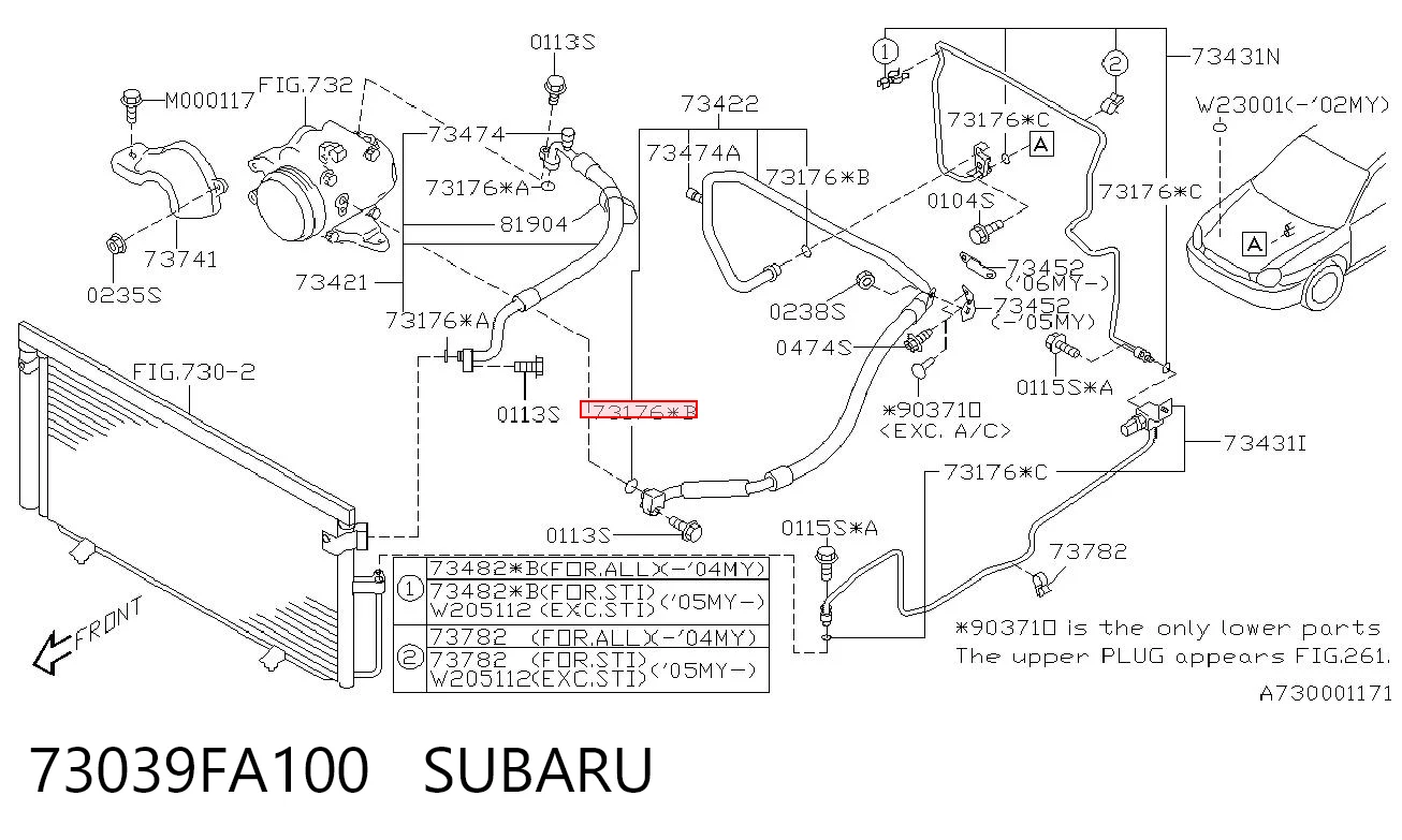 73039FA100 Subaru 