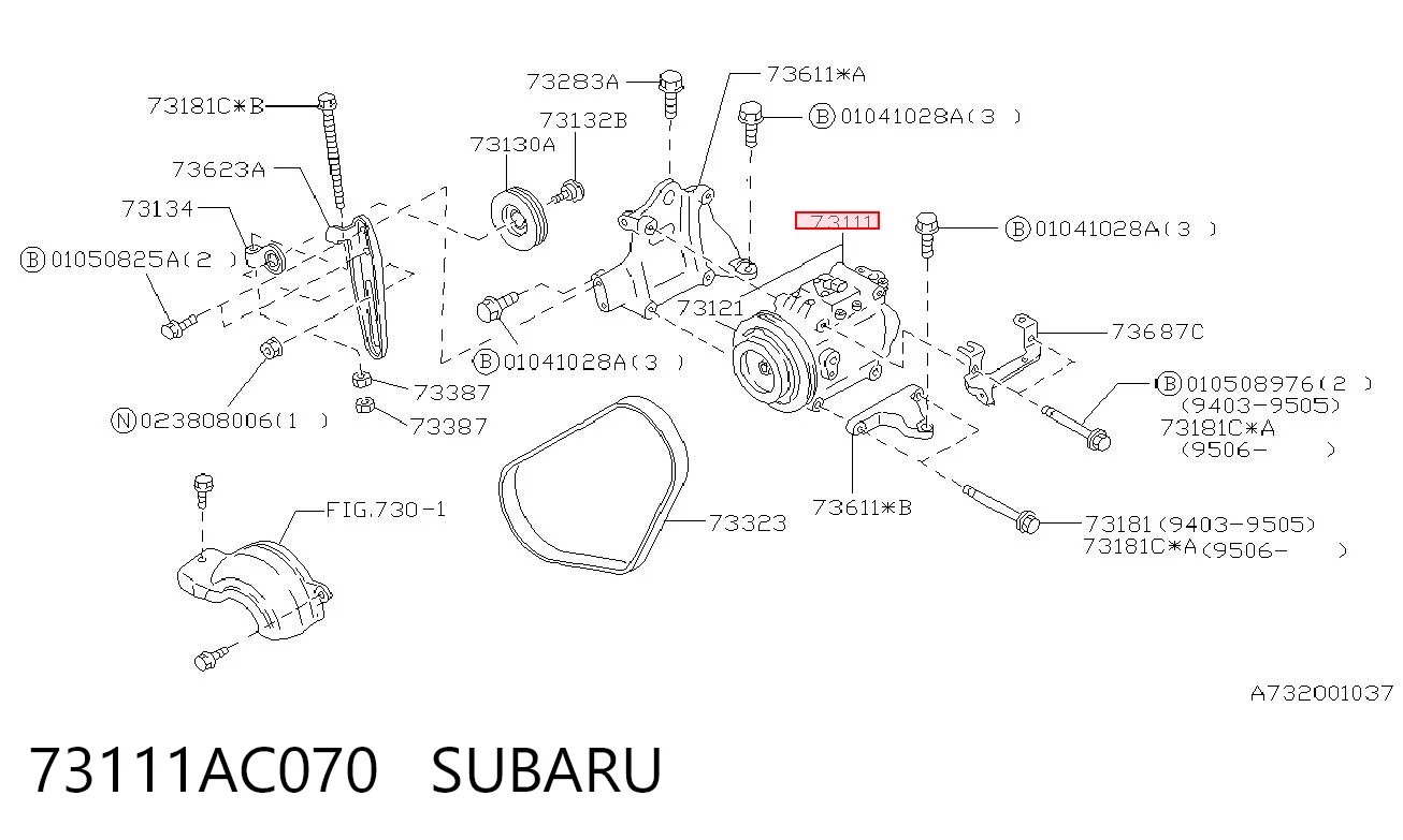 73111AC070 Subaru Компресор холодоагенту
