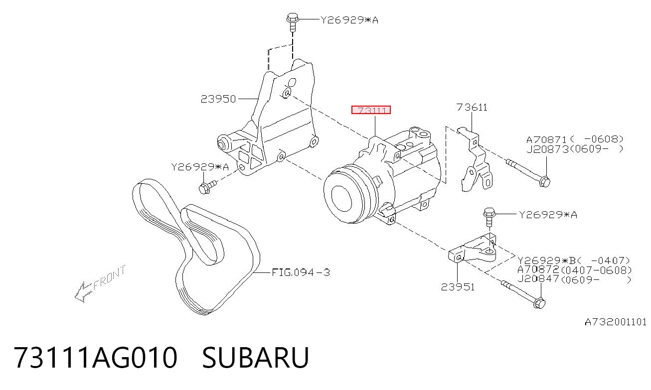 73111AG010 Subaru Компресор холодоагенту