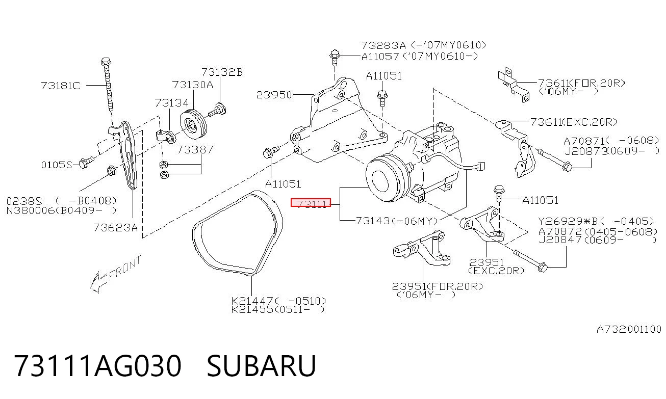 73111AG030 Subaru Компресор холодоагенту