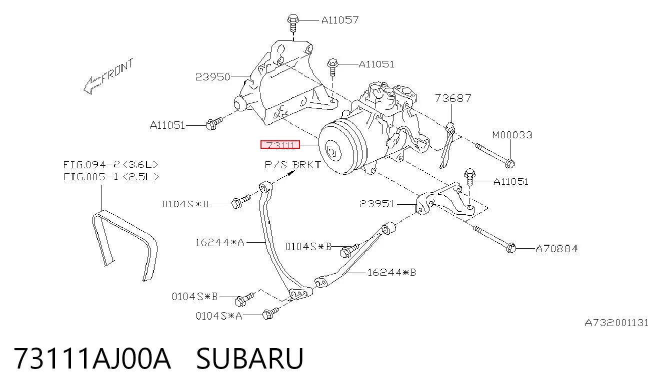 73111AJ00A Subaru Компресор холодоагенту