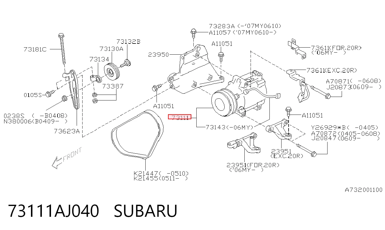 73111AJ040 Subaru Компресор холодоагенту