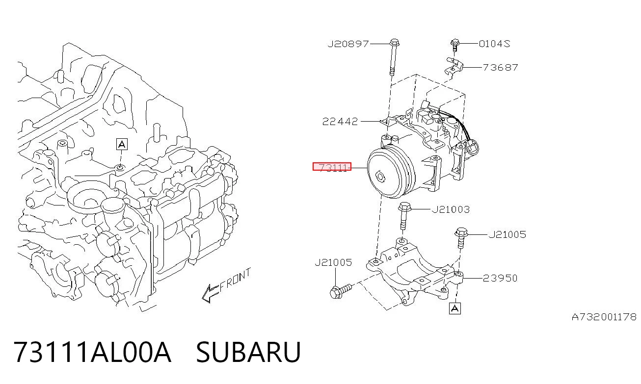 73111AL00A Subaru Компресор холодоагенту