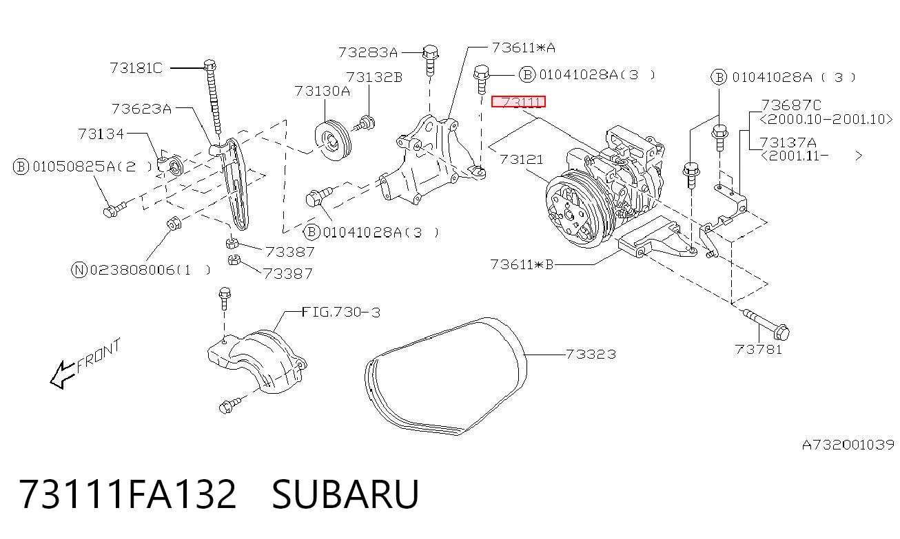 73111FA132 Subaru Компресор холодоагенту