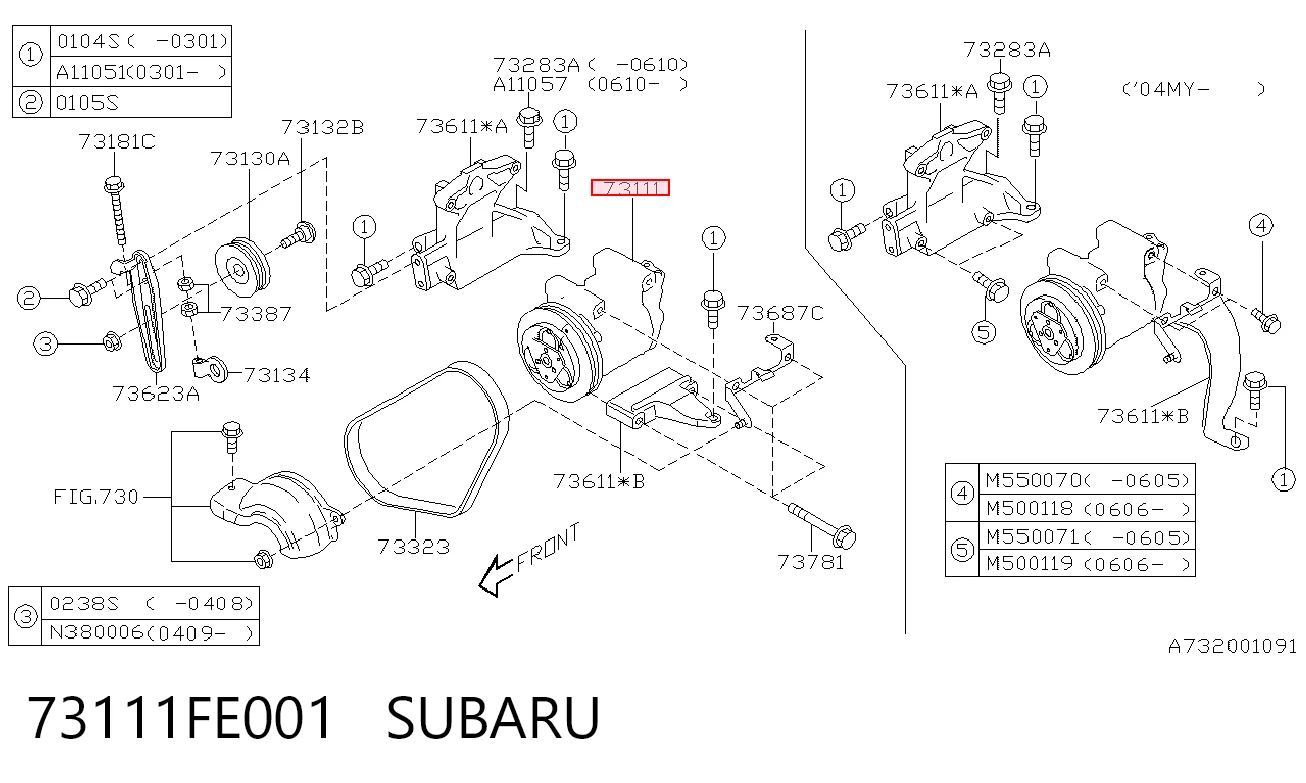 Насос кондиціонера Subaru Impreza II