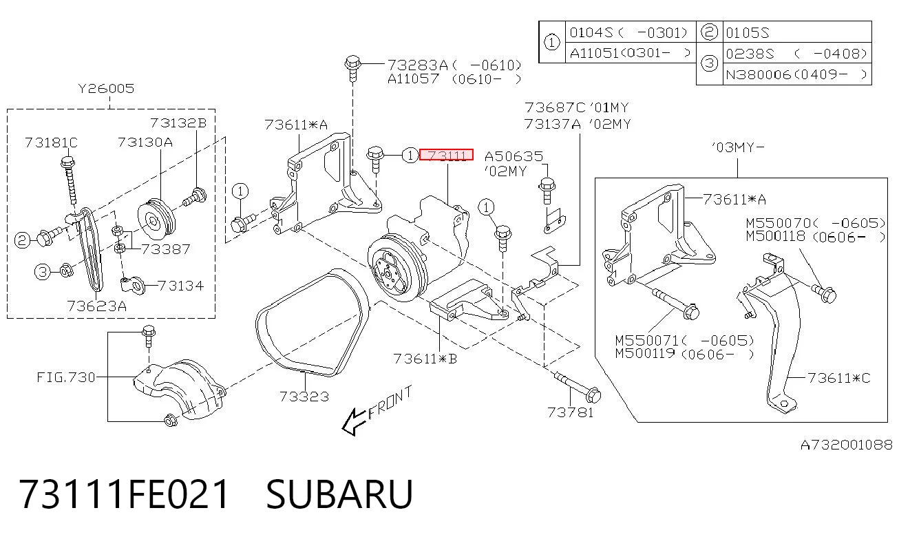 73111FE021 Subaru Компресор холодоагенту