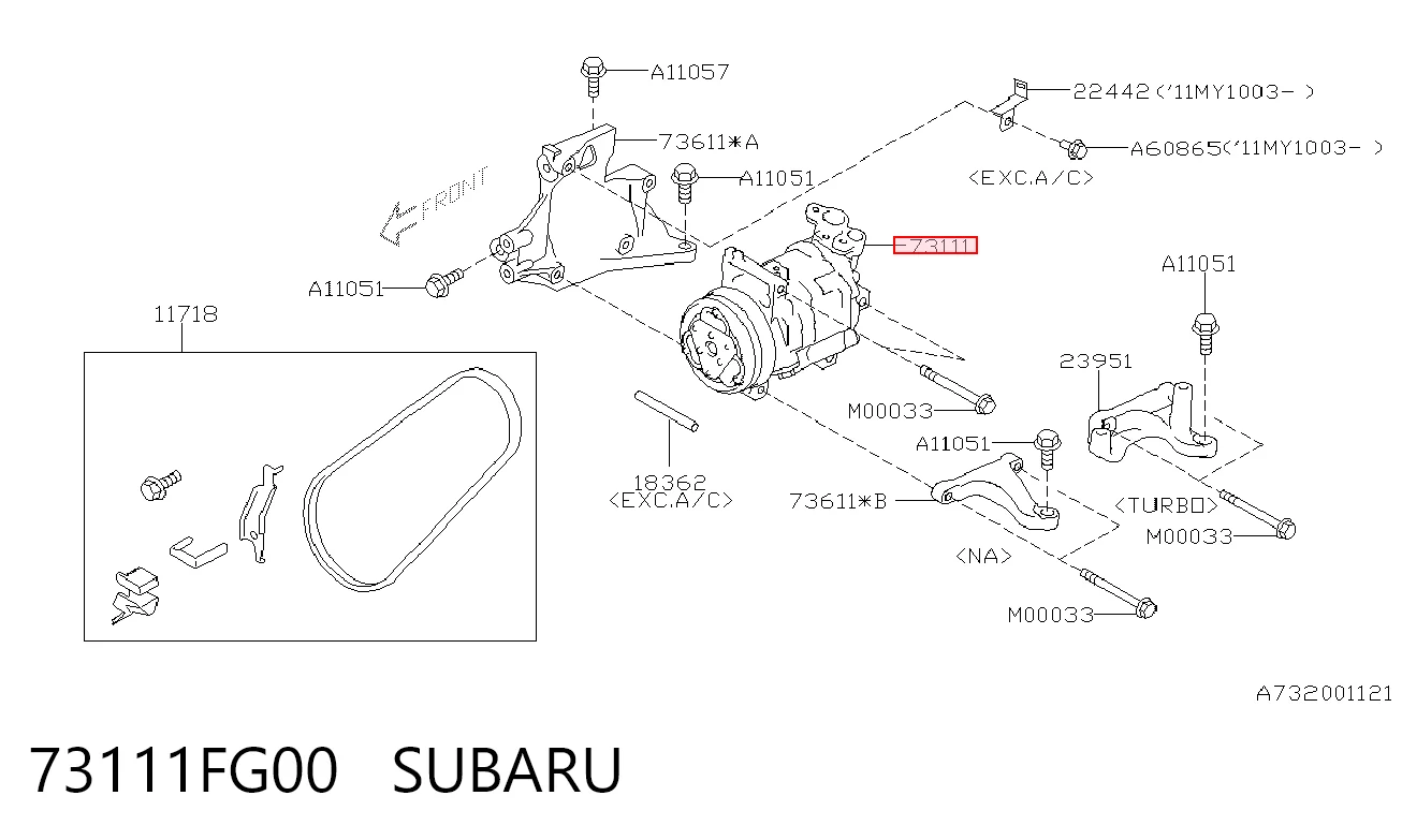 73111FG00 Subaru Компресор холодоагенту