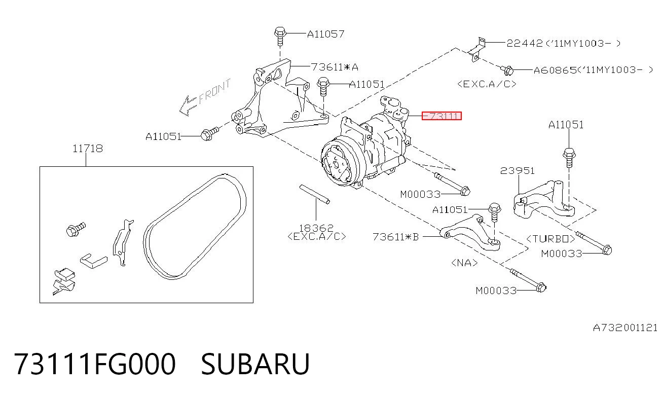 73111FG000 Subaru Компресор холодоагенту